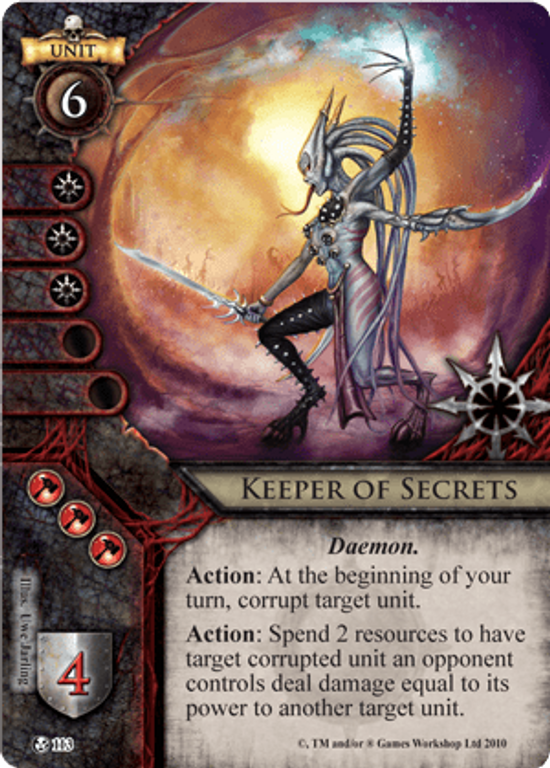 Warhammer: Invasion - Aube Brûlante keeper of secrets carte