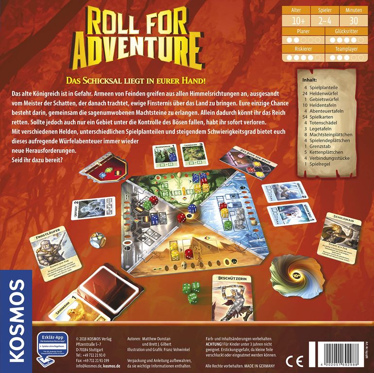 Roll for Adventure back of the box
