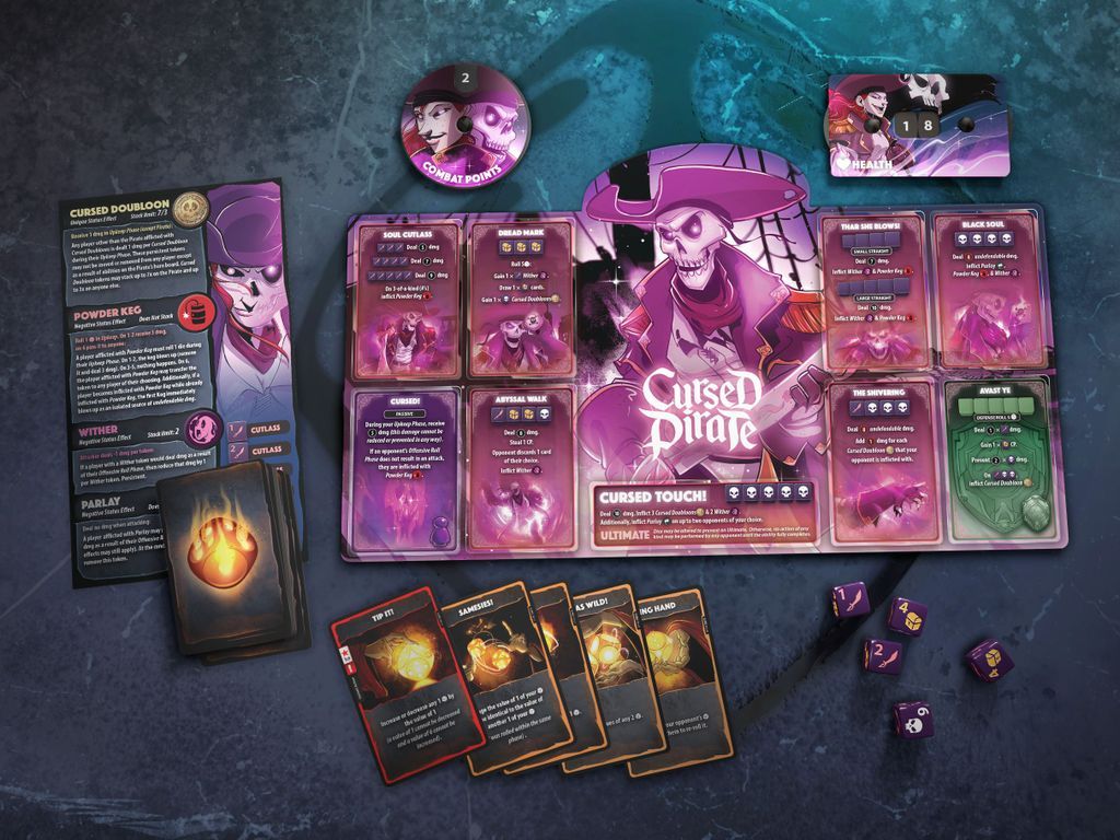 Dice Throne S2 - Artificier vs Pirate Maudite composants