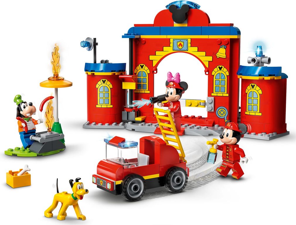 LEGO® Disney Mickey & Friends Fire Truck & Station components