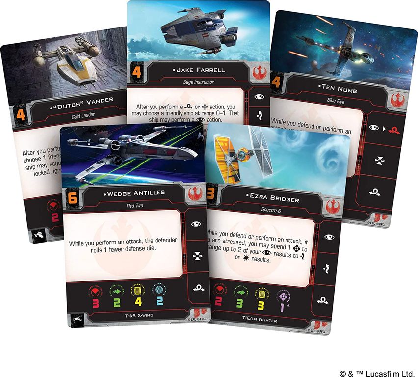 Star Wars: X-Wing (Second Edition) – Rebel Alliance Conversion Kit kaarten