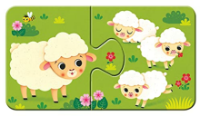 9 Puzzles - Tiere und ihre Kinder