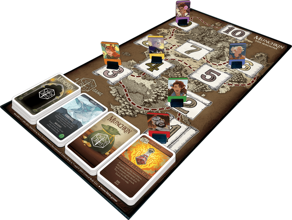 Munchkin: Vox Machina – A Critical Role Game components