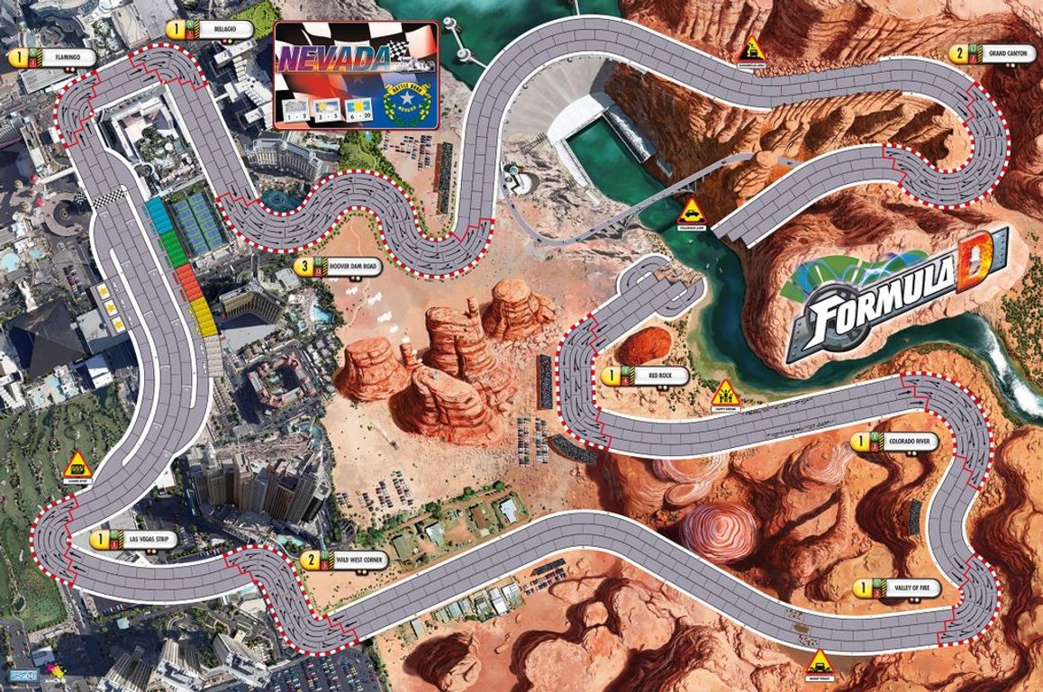 Formula D: Circuits 6 - Austin & Nevada Ride game board