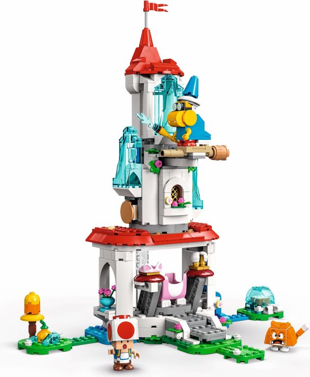 LEGO® Super Mario™ Cat Peach Suit and Frozen Tower Expansion Set components