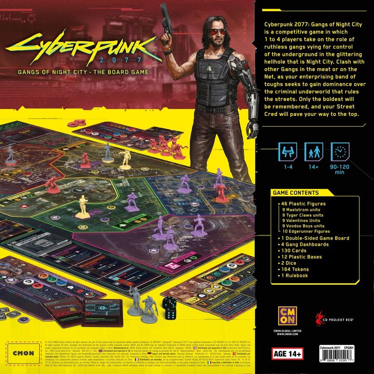 Cyberpunk 2077: Gangs of Night City parte posterior de la caja