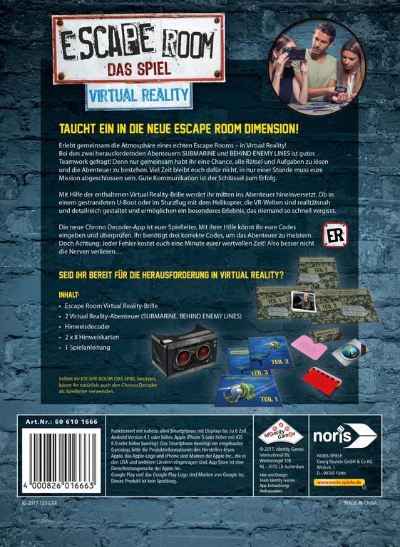 Escape Room: Das Spiel - Virtual Reality rückseite der box