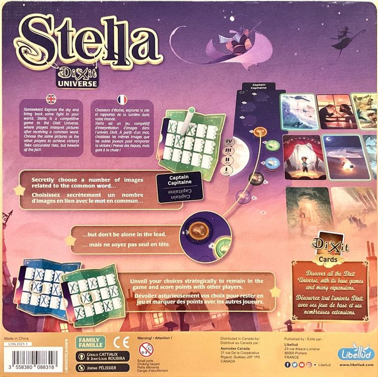 Stella: Dixit Universe rückseite der box