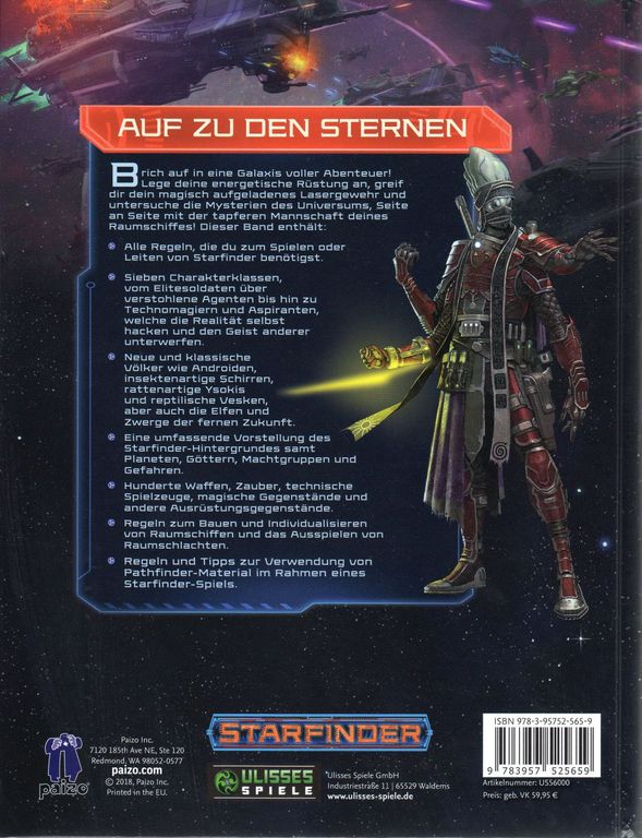 Starfinder Core Rulebook rückseite der box