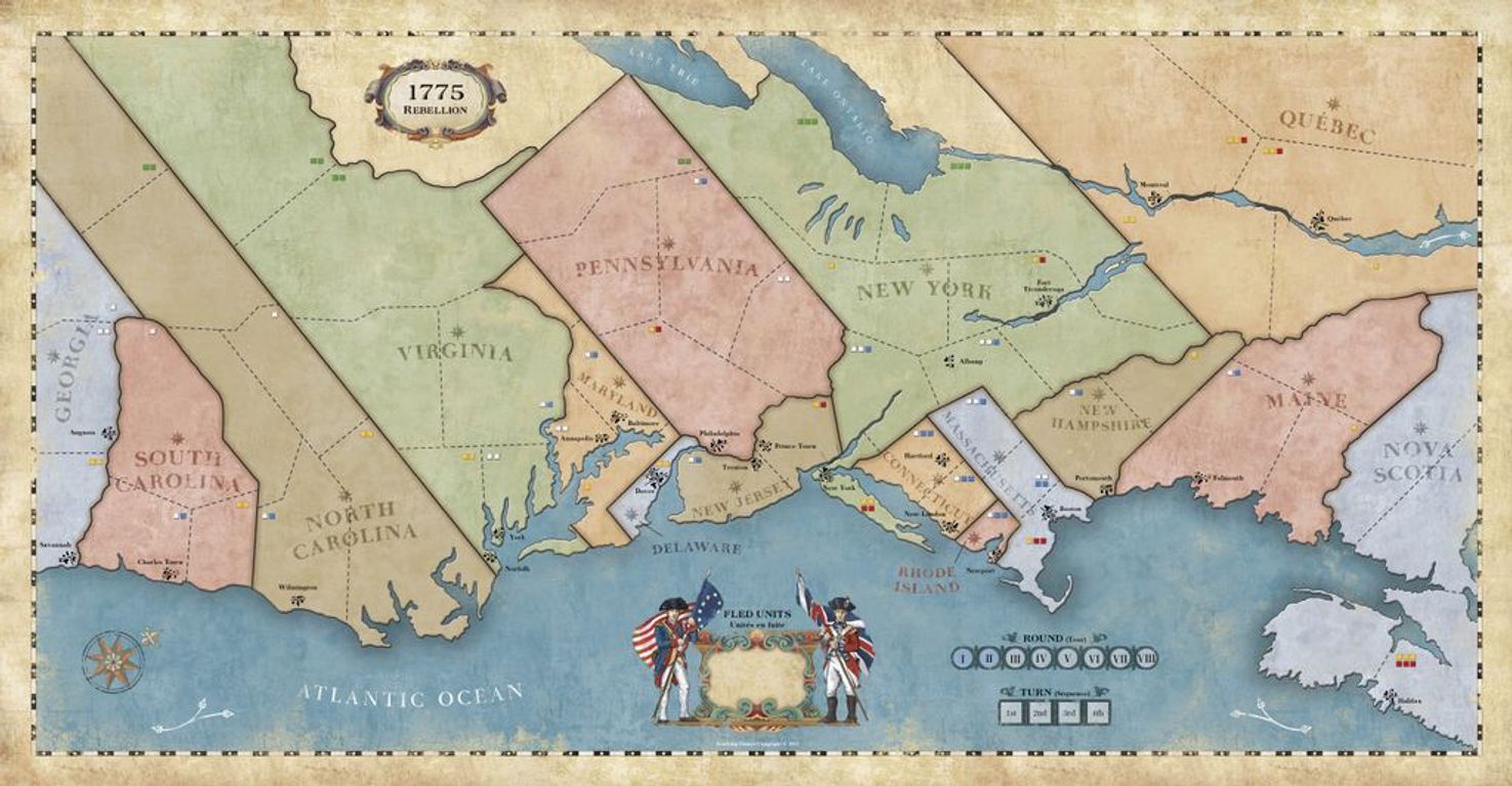 1775: Rebellion game board