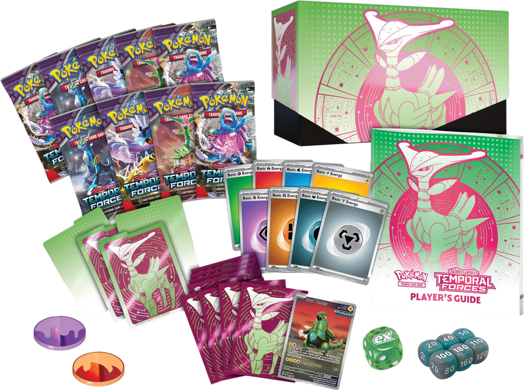 Pokémon TCG: Scarlet & Violet-Temporal Forces Pokémon Center Elite Trainer Box componenti
