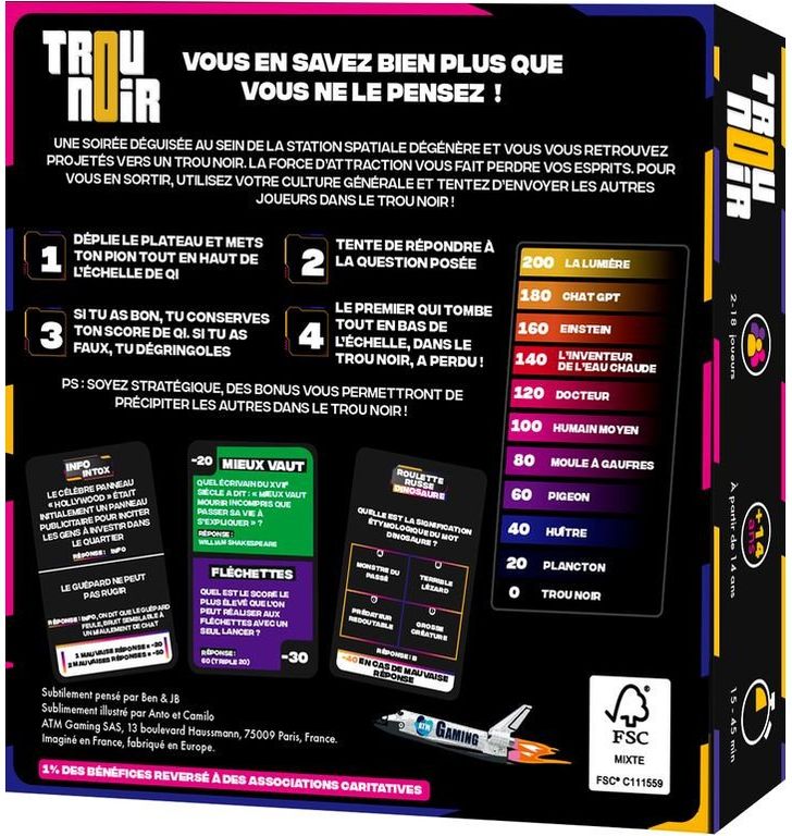 Trou Noir back of the box