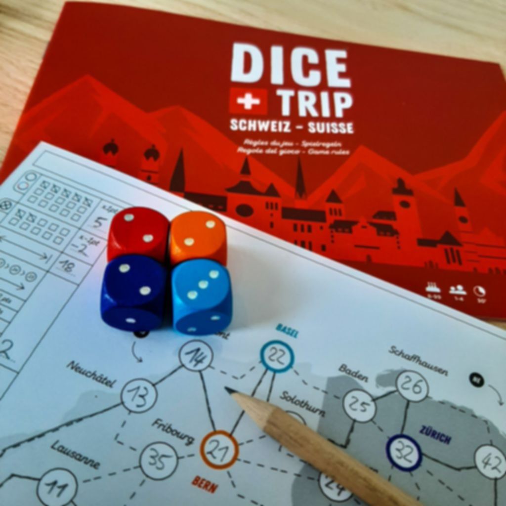 Dice Trip: Switzerland components