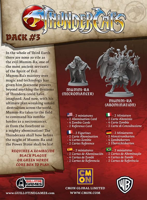 Zombicide: Thundercats Pack #3 parte posterior de la caja