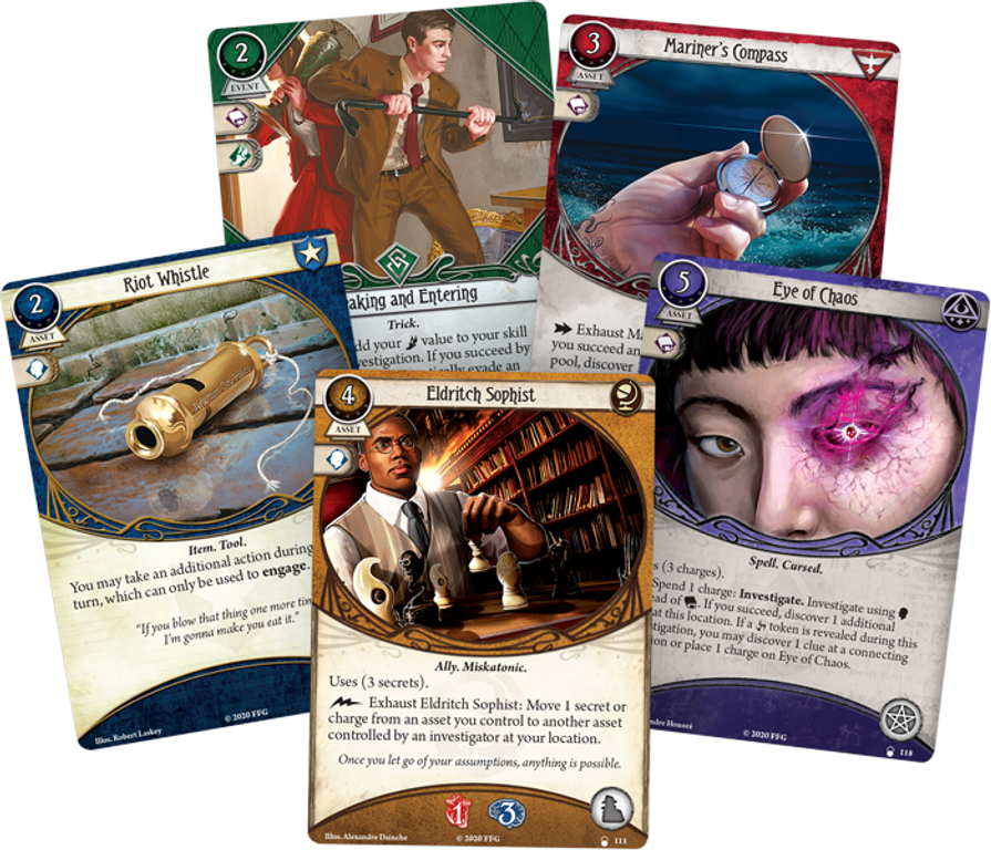 Arkham Horror: The Card Game – In Too Deep: Mythos Pack cards