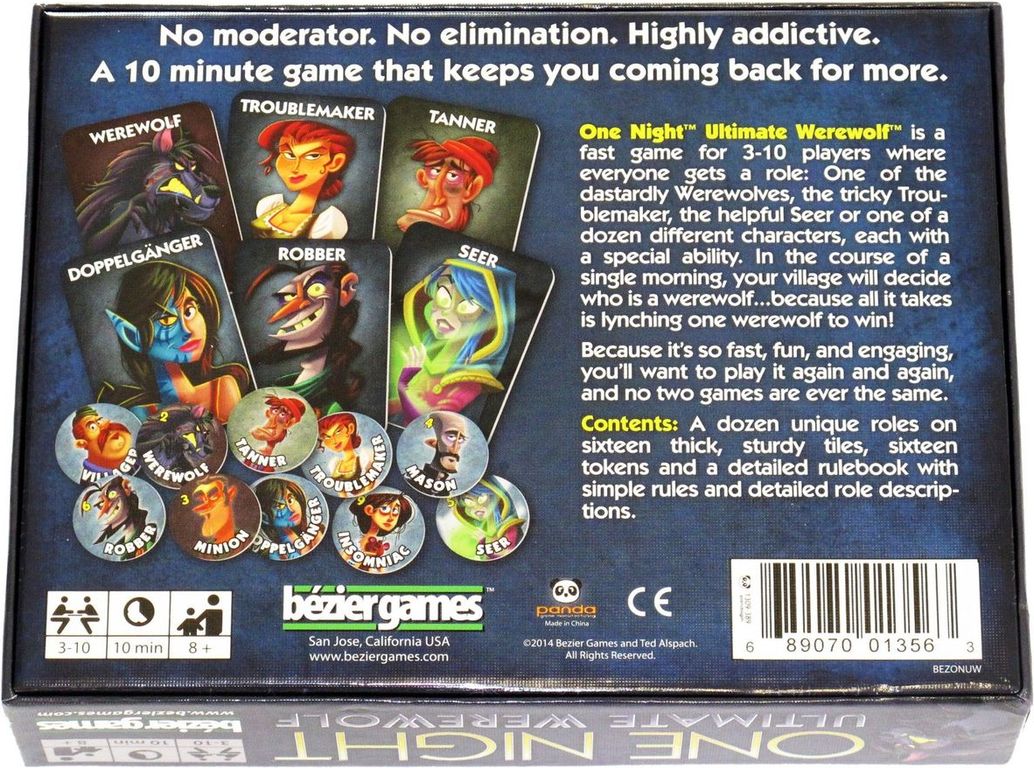 One Night Ultimate Werewolf back of the box