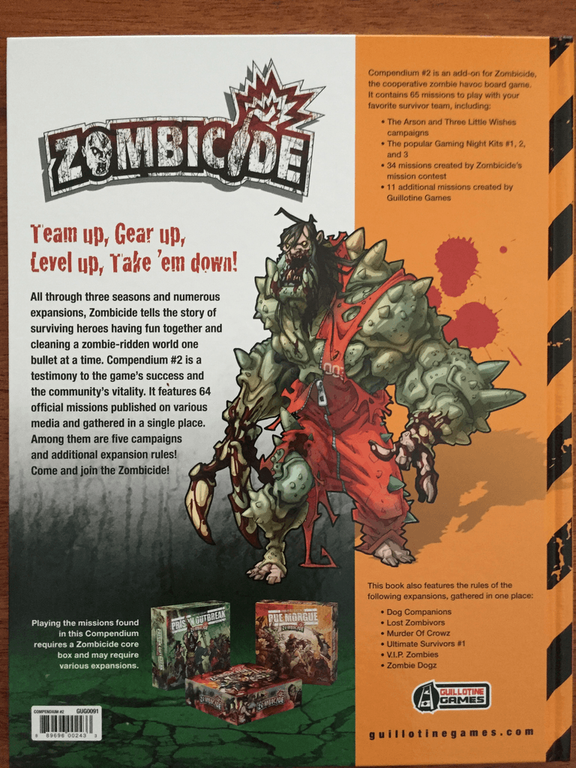 Zombicide Compendium 2 back of the box