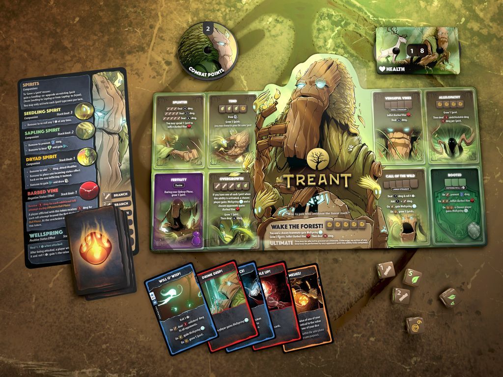 Dice Throne: Season One ReRolled – Treant v. Ninja componenten