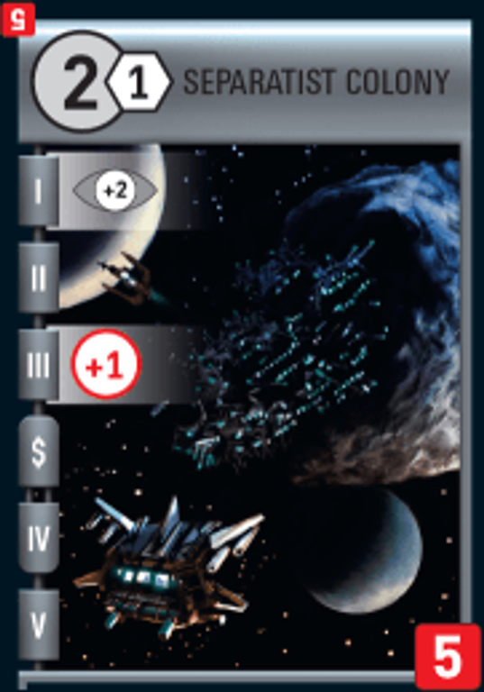 Race for the Galaxy: Tempête en formation Separatist Colony carte