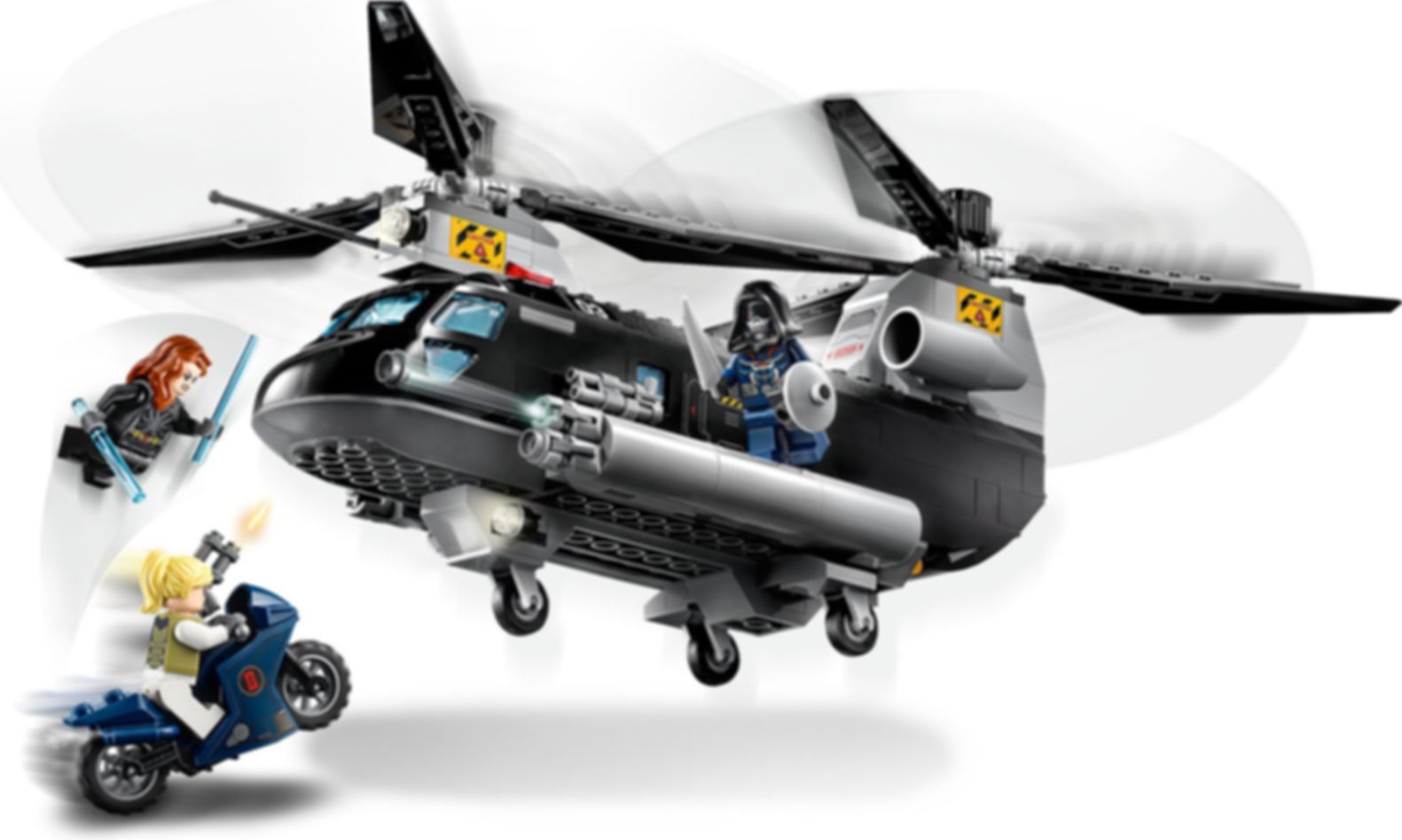 LEGO® Marvel Persecución en Helicóptero de Viuda Negra jugabilidad