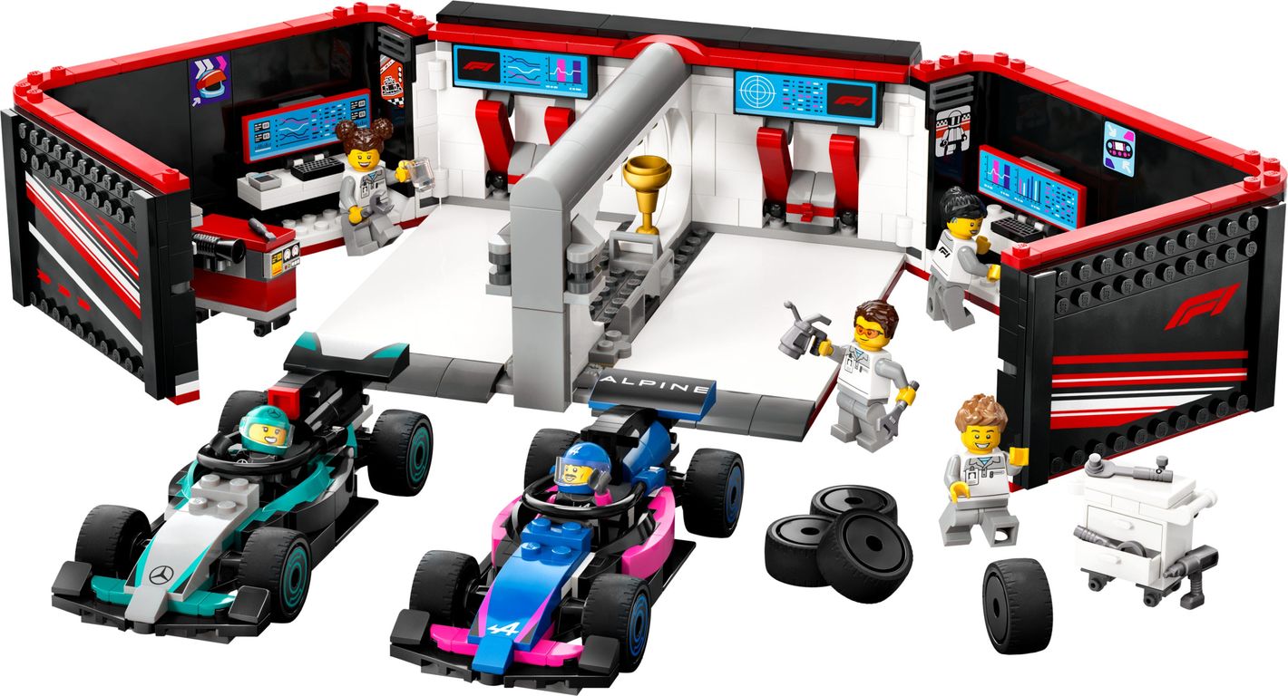 LEGO® City Garage con monoposto Mercedes-AMG e Alpine F1 componenti