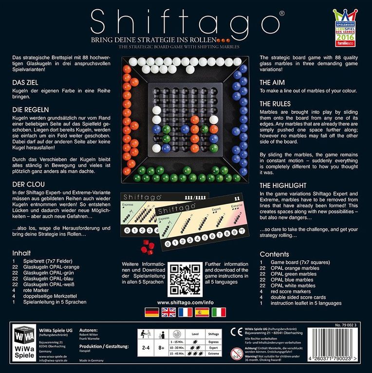 Shiftago back of the box