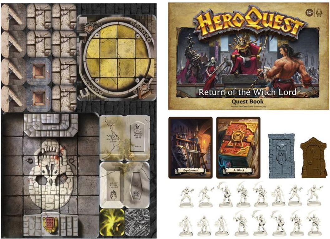 HeroQuest: Terugkeer van de Heksenmeester componenten