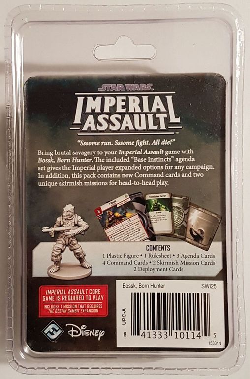 Star Wars: Imperial Assault - Bossk: Pack de Villano parte posterior de la caja