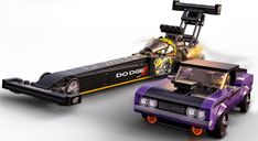 LEGO® Speed Champions Drágster Mopar Dodge//SRT Top Fuel y Dodge Challenger T/A de 1970 jugabilidad