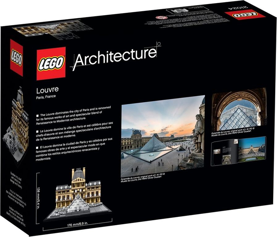 LEGO® Architecture Louvre parte posterior de la caja