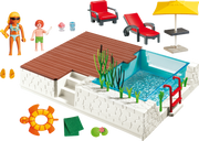 Playmobil® City Life Swimming Pool with Terrace components