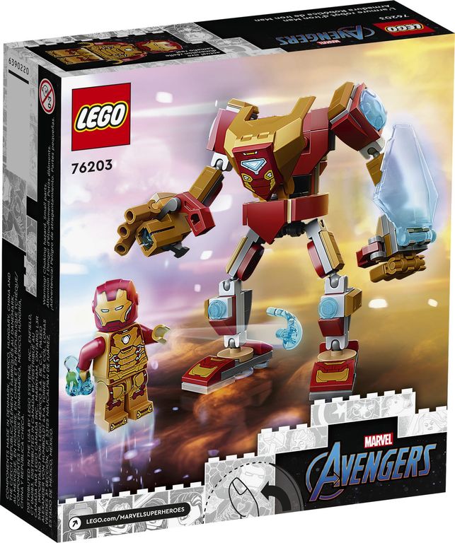 LEGO® Marvel Armadura Robótica de Iron Man parte posterior de la caja