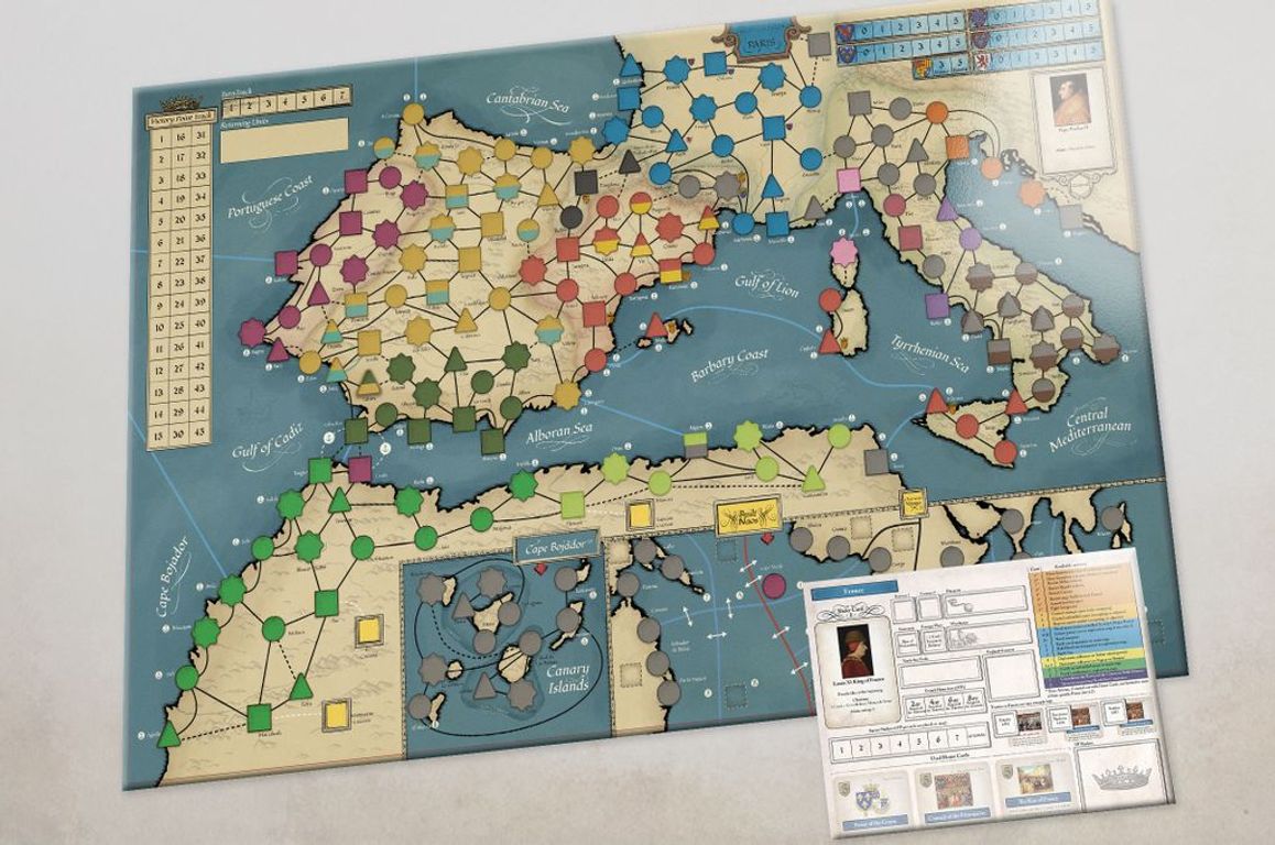 Tanto Monta: The Rise of Ferdinand and Isabella game board