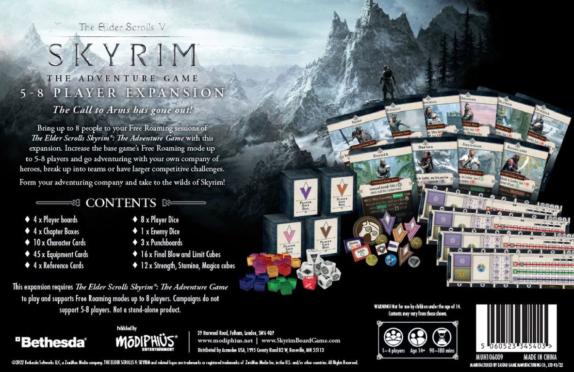 The Elder Scrolls V: Skyrim – The Adventure Game: 5-8 Player Expansion torna a scatola