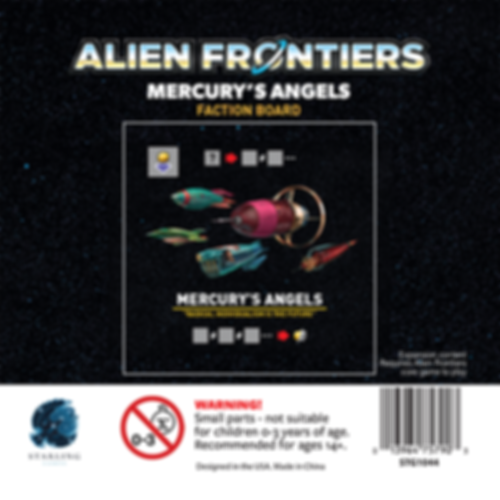 Alien Frontiers: Mercury's Angels Faction back of the box
