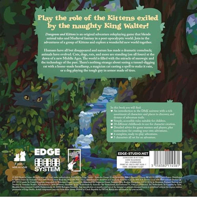 Dungeons & Kittens Core Rulebook back of the box