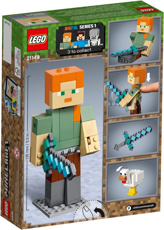 LEGO® Minecraft Alex BigFig with Chicken back of the box