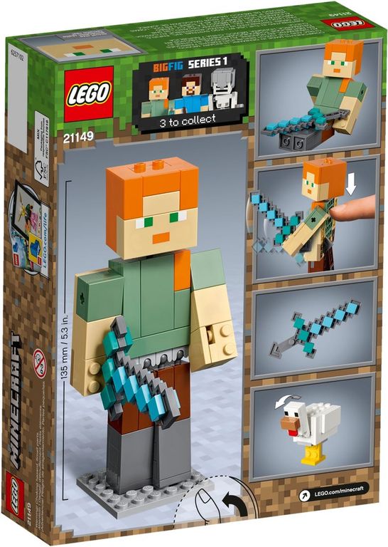 LEGO® Minecraft BigFig Alex mit Huhn rückseite der box