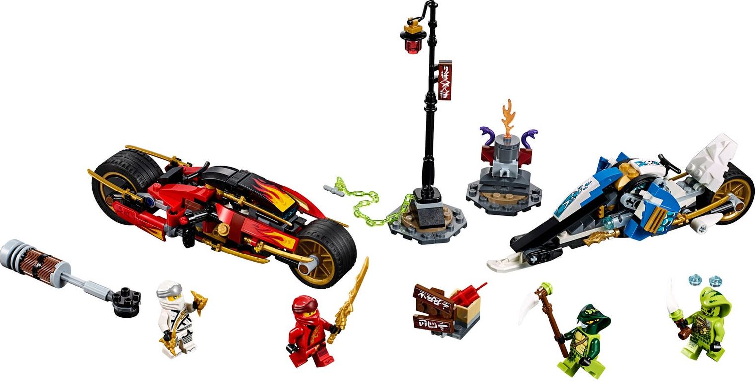LEGO® Ninjago Kai's Blade Cycle & Zane's Snowmobile components