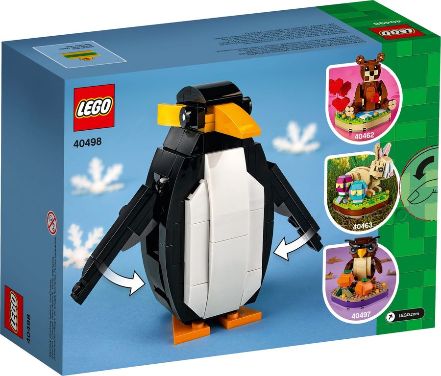 Pingüino de Navidad parte posterior de la caja