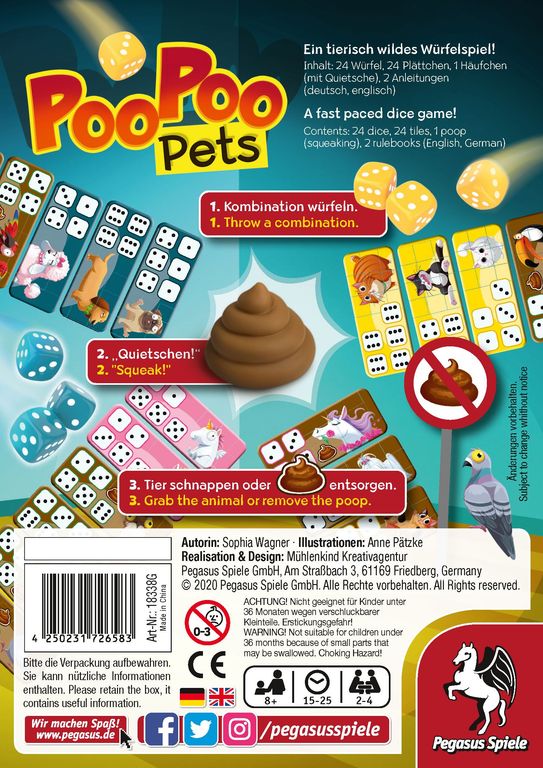 Poo Poo Pets achterkant van de doos