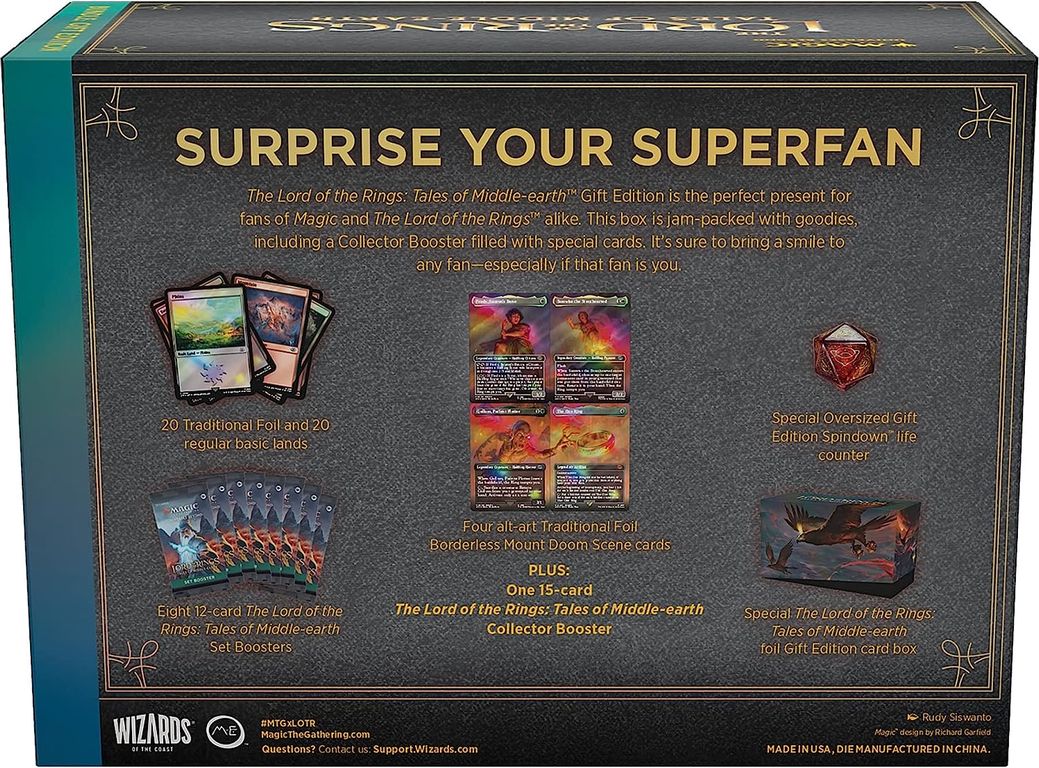 Magic the Gathering: Universes Beyond: The Lord of the Rings: Bundle Gift Ed back of the box