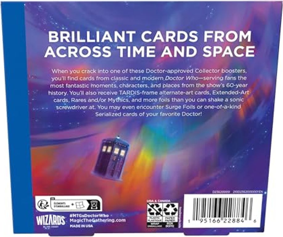 Magic: The Gathering – Doctor Who Collector Booster Box dos de la boîte