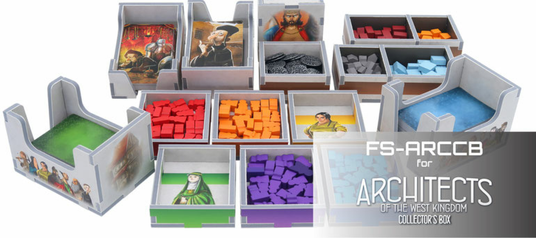 Architects of the West Kingdom Collector's Box: Folded Space Insert components