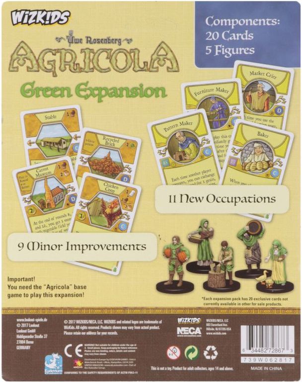 Agricola Game Expansion: Green parte posterior de la caja