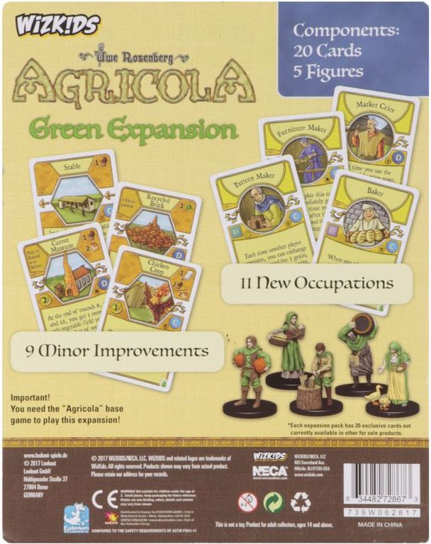 Agricola Game Expansion: Green back of the box