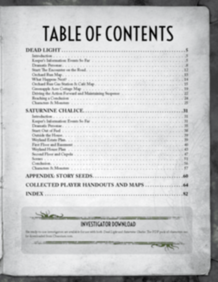 Call of Cthulhu: Dead Light and Other Dark Turns manual