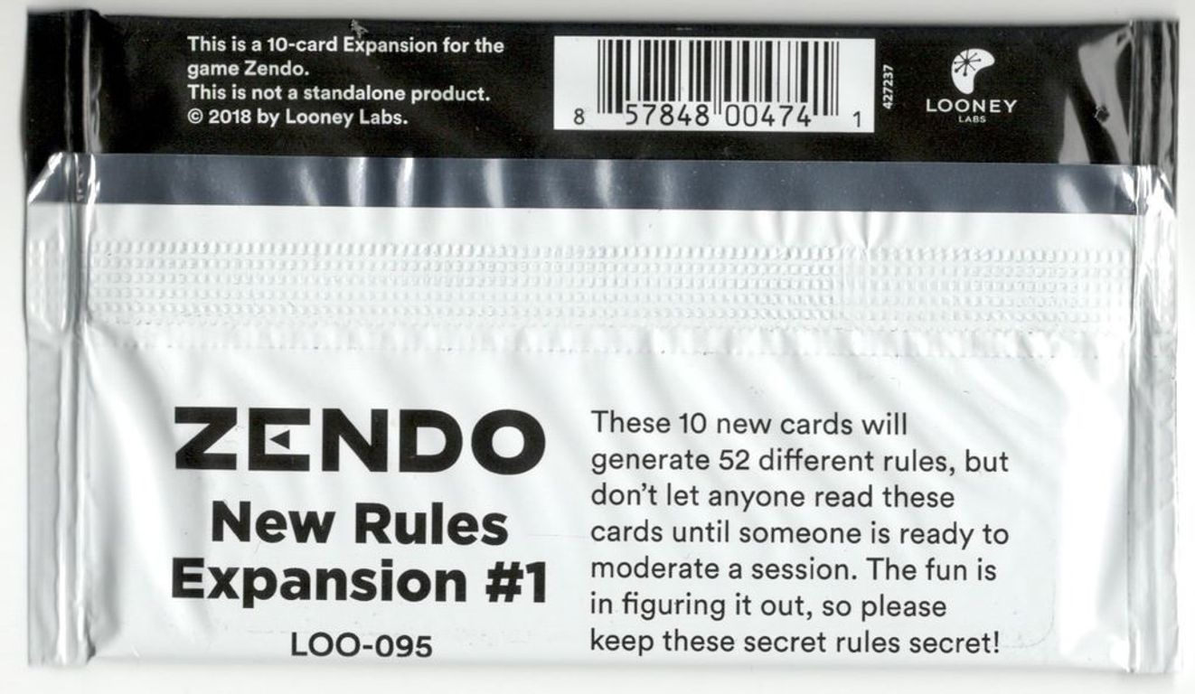 Zendo: Rules Expansion #1 back of the box