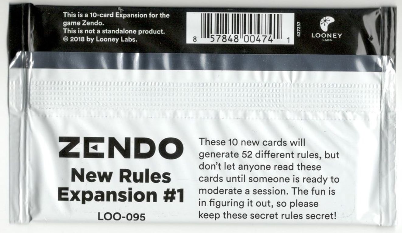 Zendo: Rules Expansion #1 parte posterior de la caja