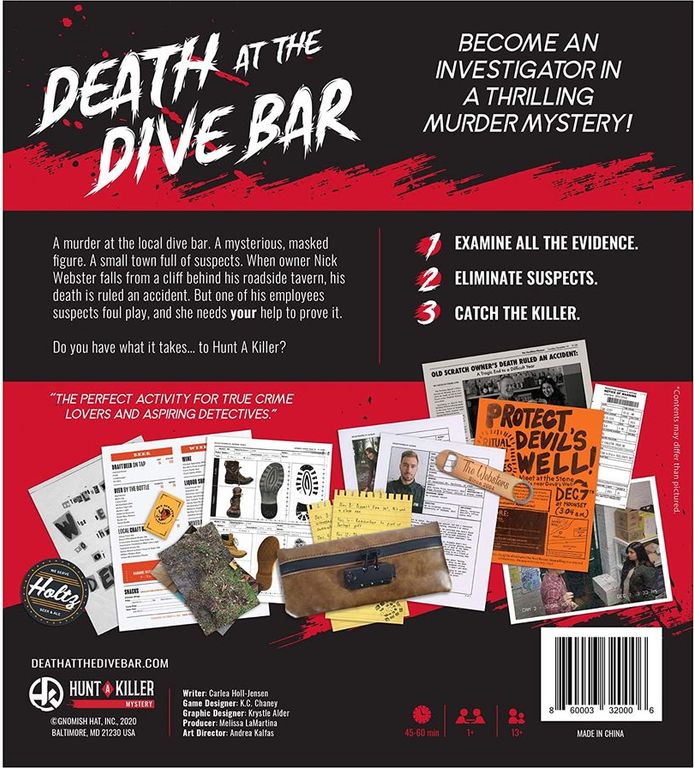 Hunt A Killer: Death at the Dive Bar dos de la boîte